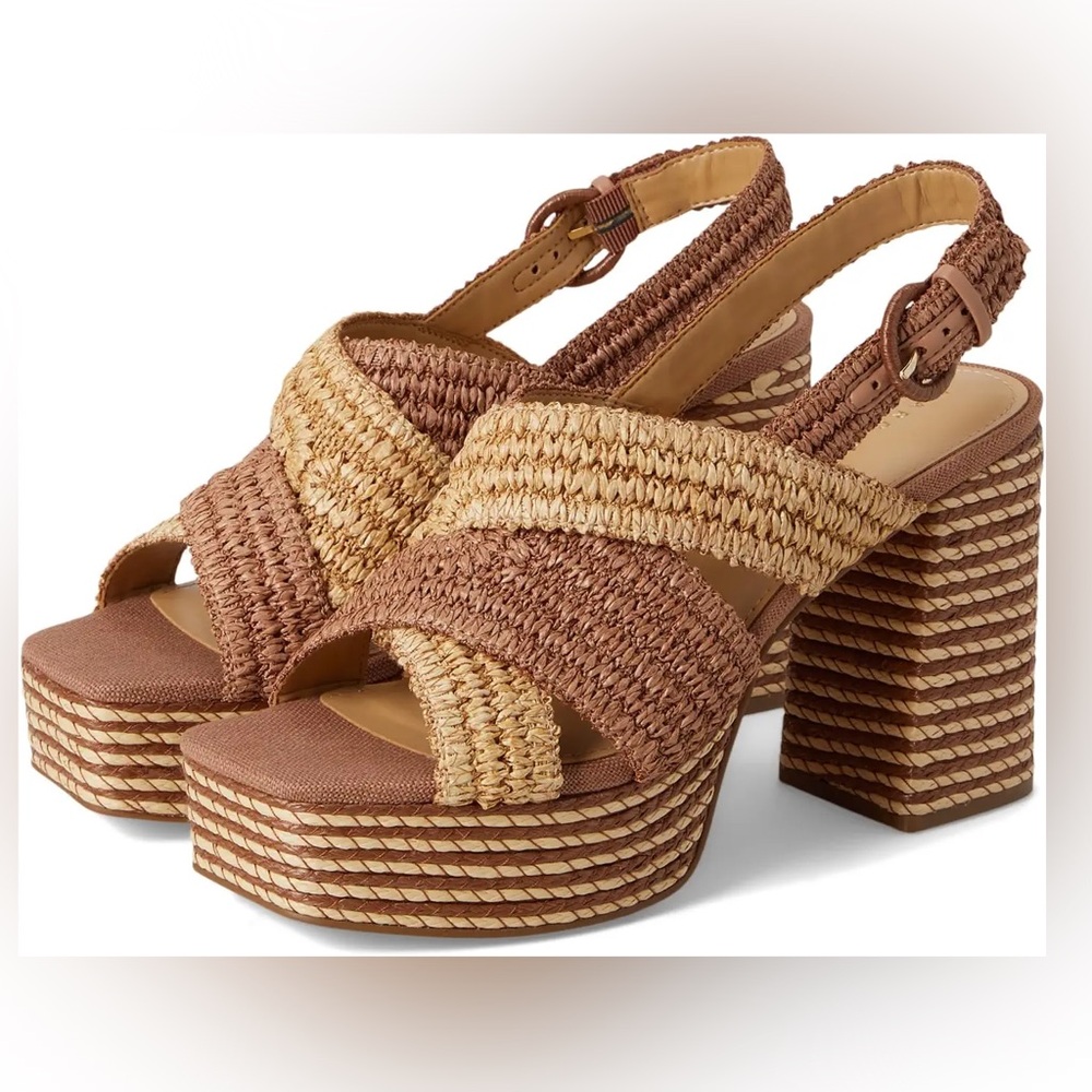 *NEW* MARC FISHER CADDY STRAP SANDAL TAN NATURAL SIZE 8.5